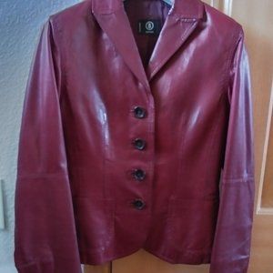 Bogner Full Aniline Nappa Leather Jacket with Subtle Peplum